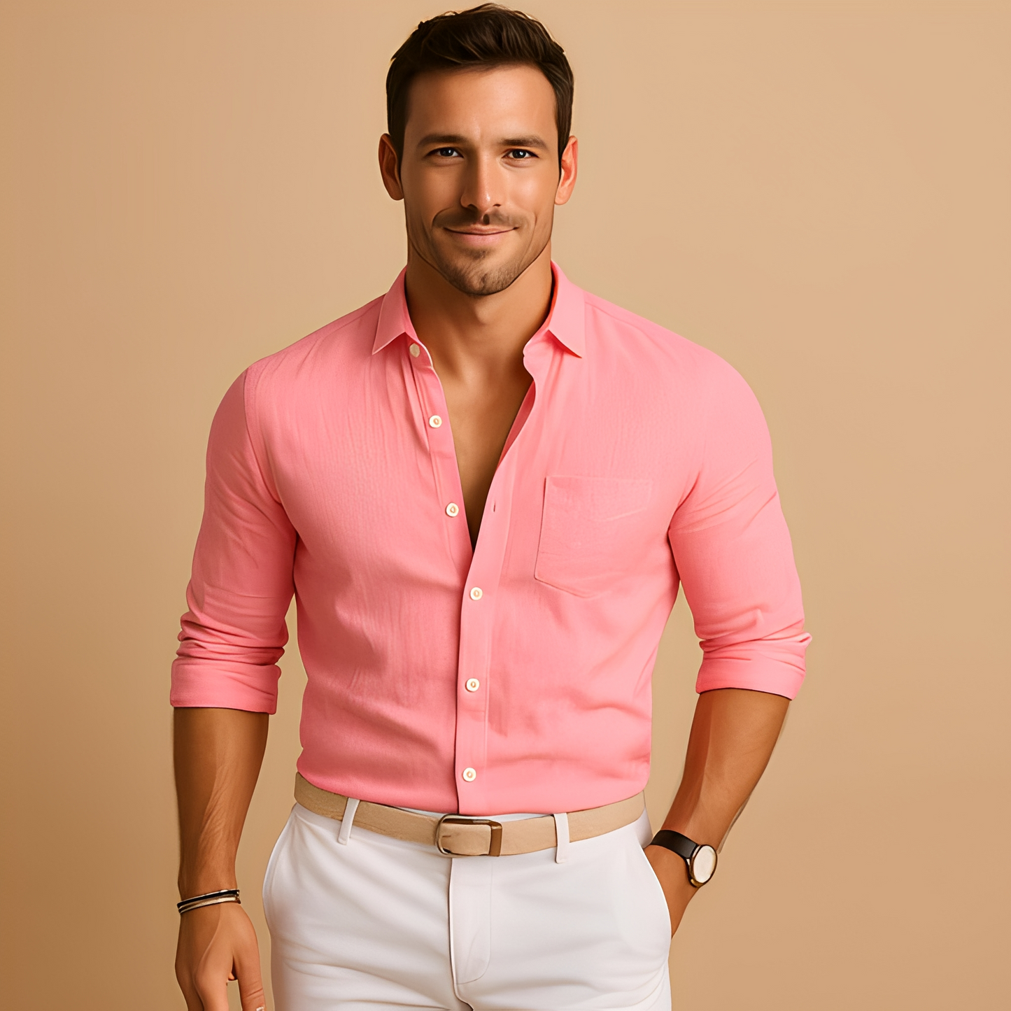 Aleid - Cămașă lejeră cu nasturi pentru bărbați