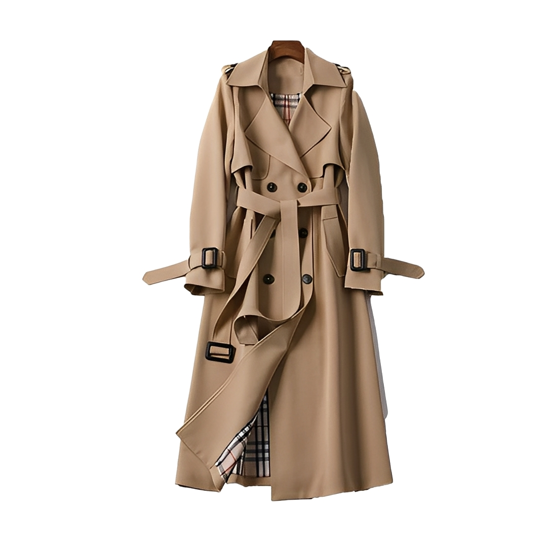 Louisette - Trench-coat cu nasturi dubli și curea pentru femei