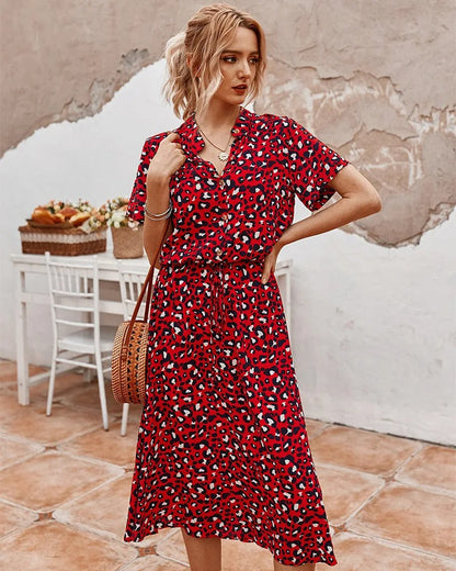 Vexana - Rochie de Vară Lejeră Damă cu Imprimeu Elegant