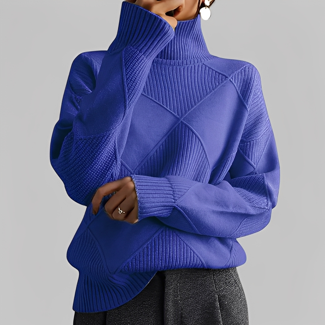 Mariette - Pulover oversize de iarnă pentru femei cu guler înalt