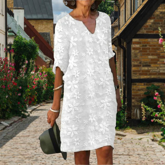 Maira – Rochie Florală cu Croială Lejeră