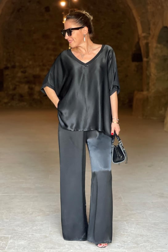 Noelia – Set Două Piese din Satin Moale și Mătăsos