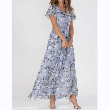 Leodessa - Rochie Maxi cu Flori Femei Invitat Nuntă
