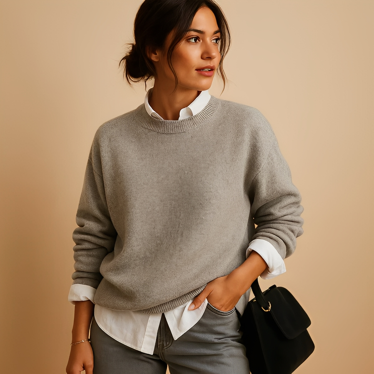 Annabele - Pulover de iarnă din lână pentru femei