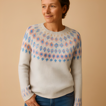 Aldreda - Pulover din lână cu model unic pentru femei